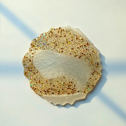 Golden Spark Resin Coaster