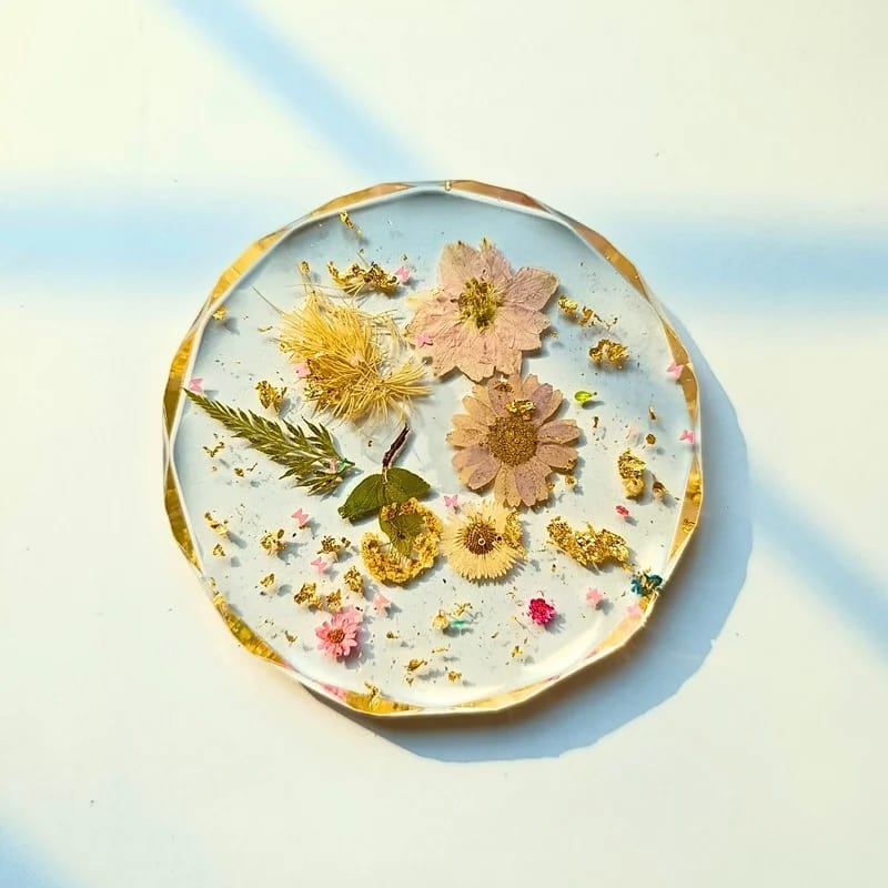Pastel Bloom Resin Coaster