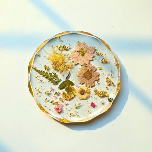 Pastel Bloom Resin Coaster