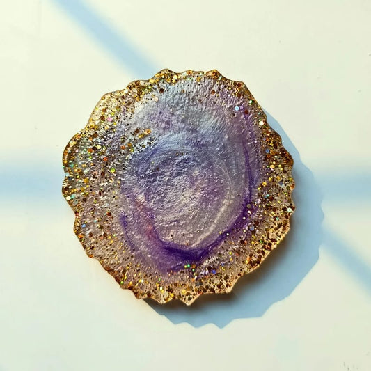 Amethyst Glow Resin Coaster