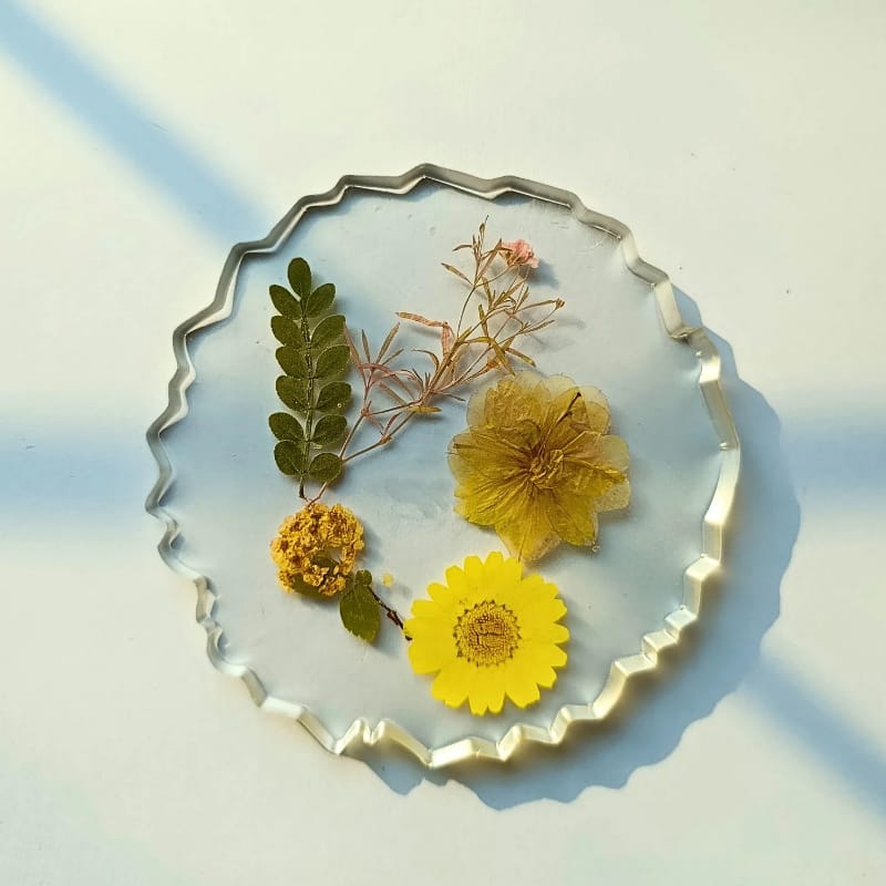 Sunflower Charm Resin Coaster