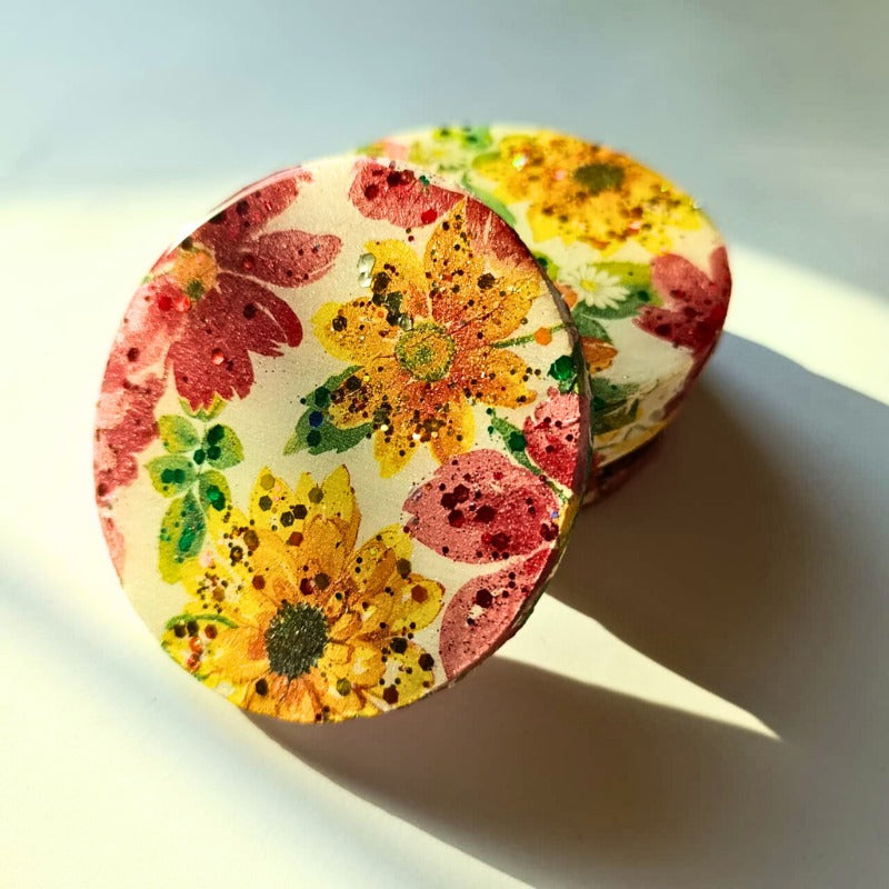 Meadow Charm Coaster Set – Bloom & Glow Edition (6 pcs)