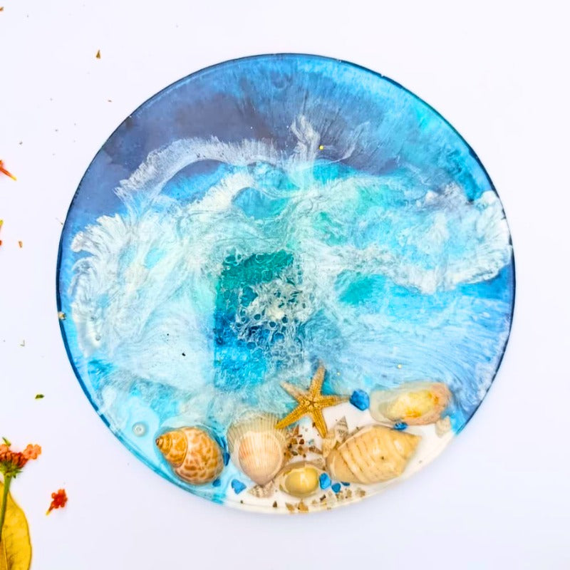 Ocean Whisper Resin Plate – Coastal Luxe Design