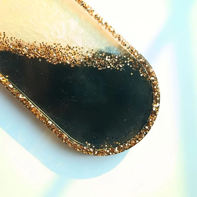 Golden Dusk Resin Jewelry & Décor Tray