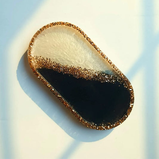 Golden Dusk Resin Jewelry & Décor Tray