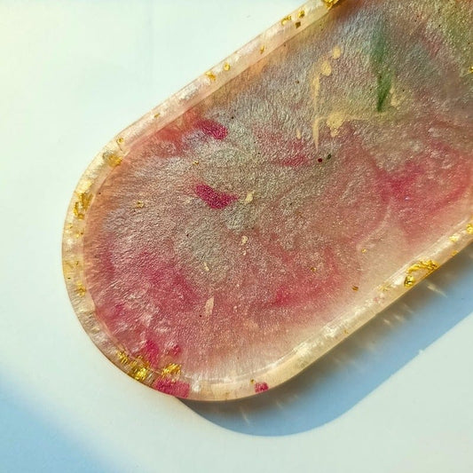 Rosé Glow Resin Jewelry & Décor Tray