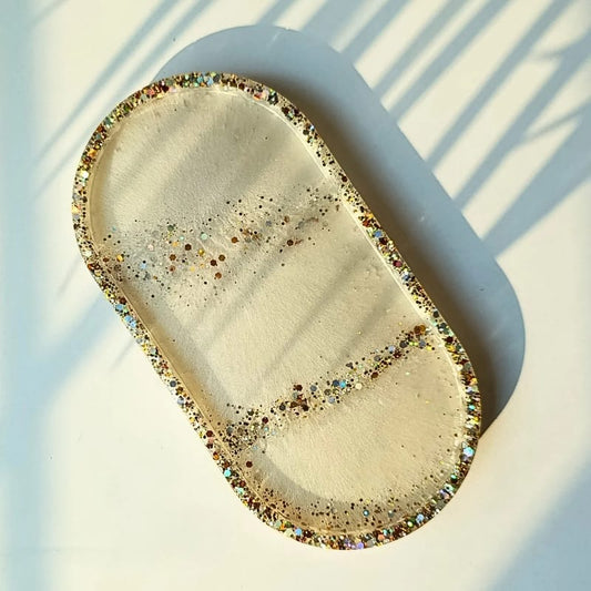 Celestial Glow Resin Jewelry & Décor Tray