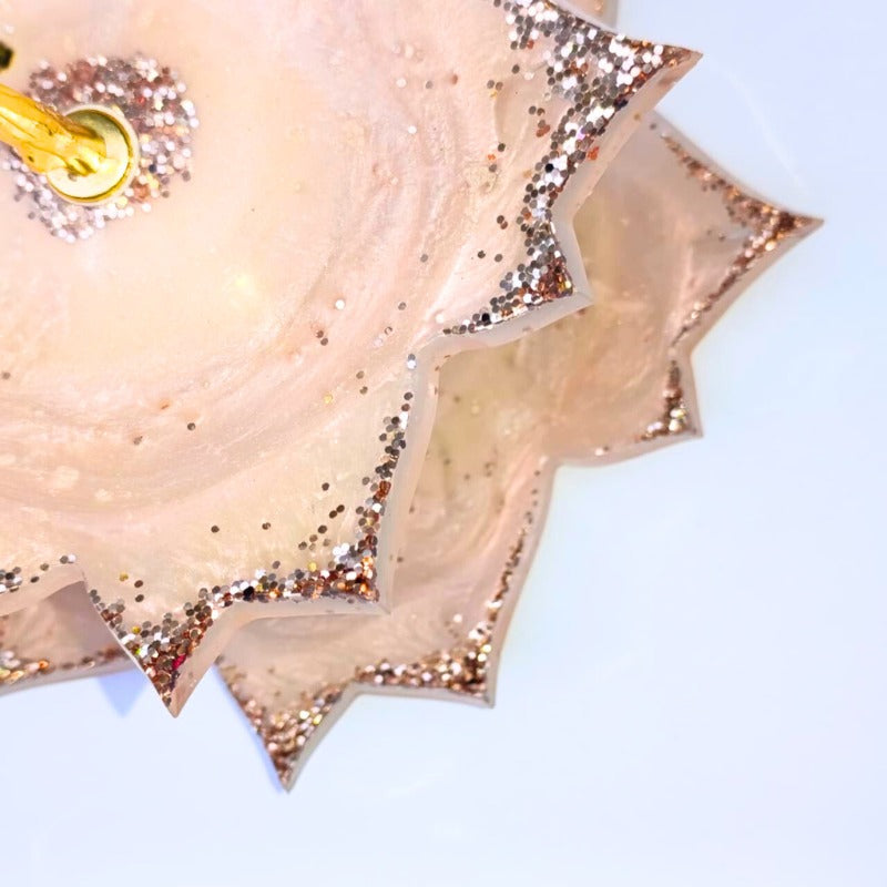 Blush Petale 2-Tier Resin Stand – Soft Pink Elegance