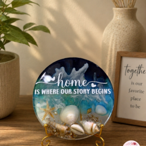 Ocean Story Seashell Resin Plaque