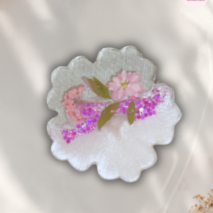Blush Blossom Resin Trinket Dish