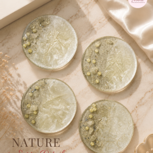 Pearl Elegance Resin Coaster Set
