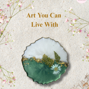 Emerald Botanical Resin Coaster